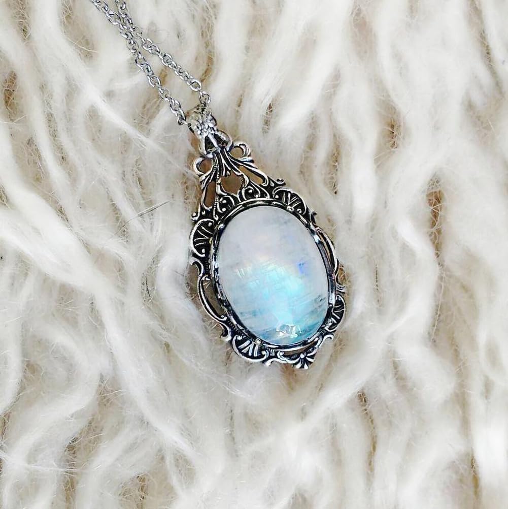 Vintage Moonstone Necklace for Women - Moonstone Pendant & Gemstone Necklace Gift for Her - Image 3