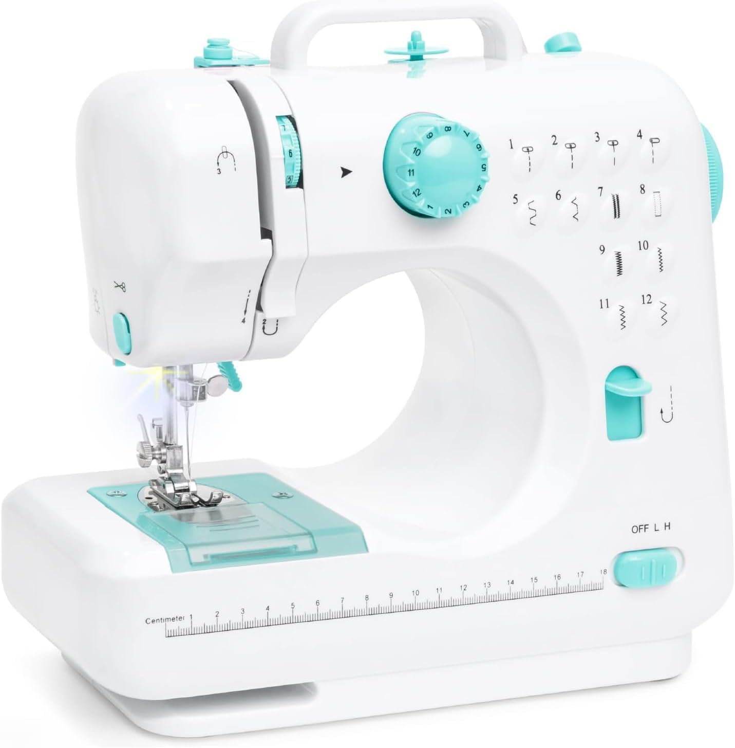 Sewing Machine for Beginners with Forward/Reverse Stitching Modes, 2-Way Power Supply, Perfect for Everyday Handmade Sewing [Blue - Unit Only]
