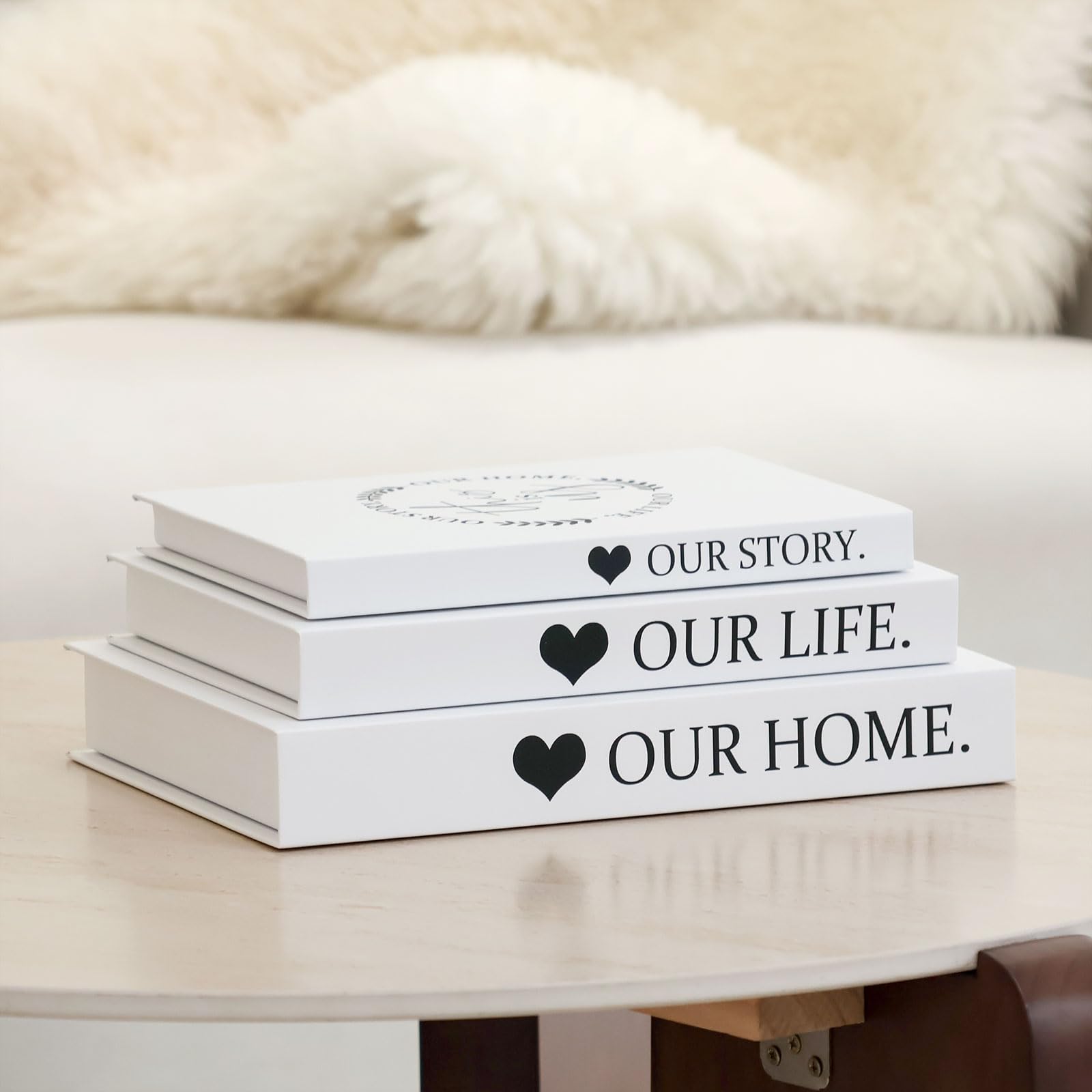 Boîtes à livres décoratives de salon avec faux livres esthétiques et rangement caché