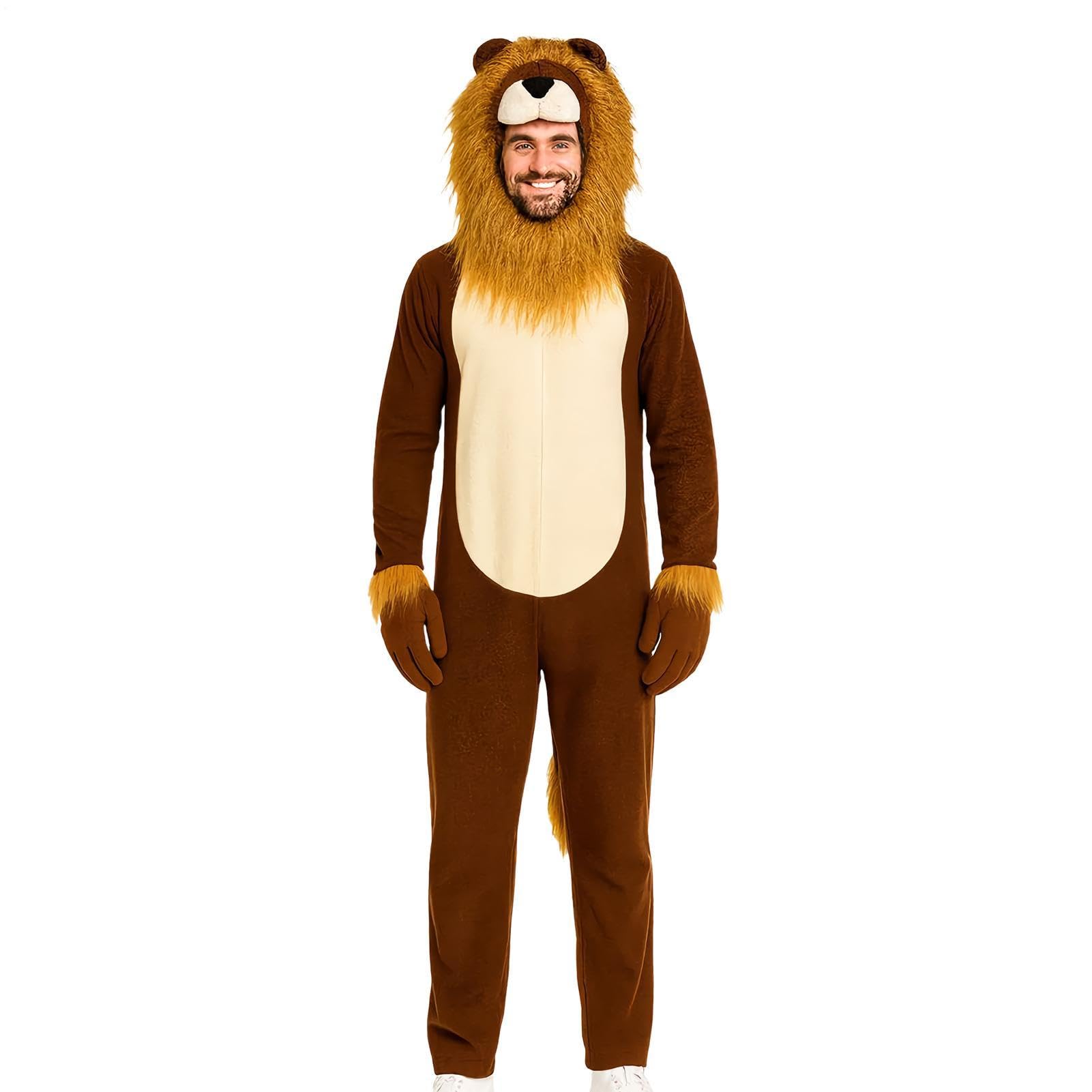Kostium Lwa Męski Realistyczny Zwierzęcy Onesie