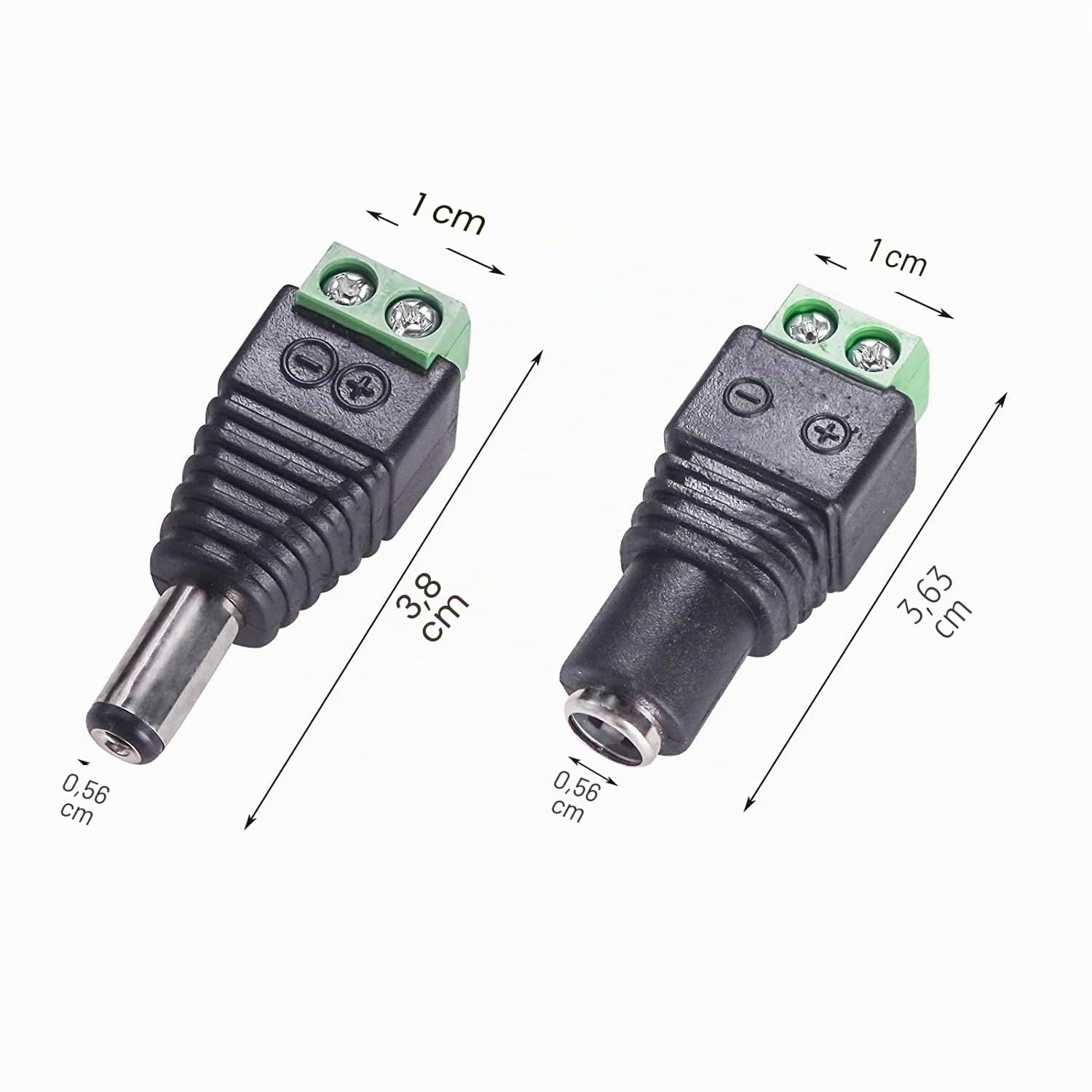 12Pezzi 5.5 mm x 2.1 mm Connettori DC a pannello Jack,alimentazione DC presa, Per Connettore Femmina da Pannello CCTV Home Security Surveillance Camera