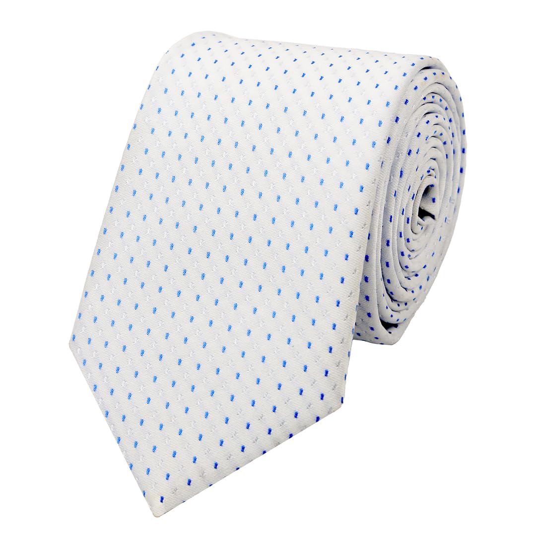 The Abstract Dash Line White Necktie For Men-image-26