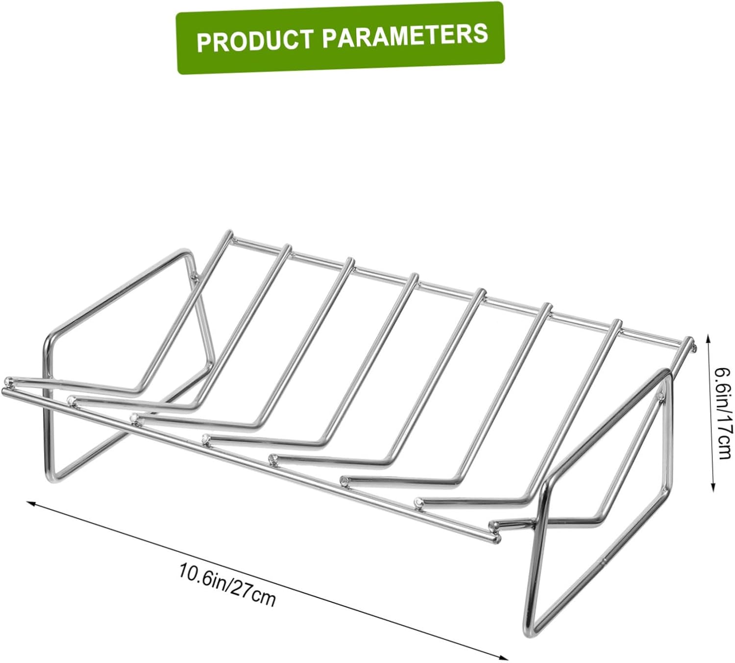 BESPORTBLE Barbecue Grill Rib Rack Grilling Rack Stainless Steel Reversible Design