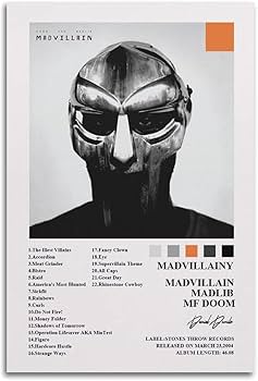 Music Album Cove Madvillain MF DOOM Poster Madvillainy Canvas