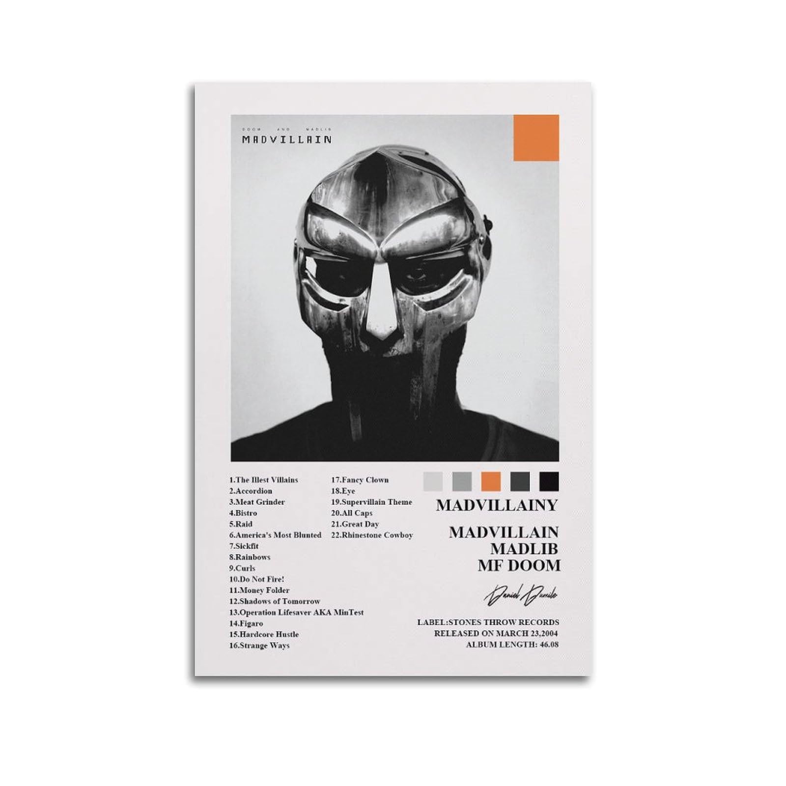 – Music Album Cove Madvillain MF DOOM Poster Madvillainy Canvas Poster Wall Art Decor Living Room Bedroom Decoration Posters 12x18inch(30x45cm) Unframe-style-9
