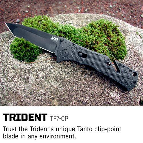 Buy SOG Folding Knife Pocket Knife Trident Tanto Tactical Opening