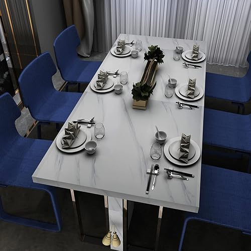 Miniatura 8 de TOTIO Papel tapiz de mármol blanco leche ancho, 24 x 394 pulgadas, brillante, grueso, impermeable, adhesivo texturizado de granito blanco, papel de