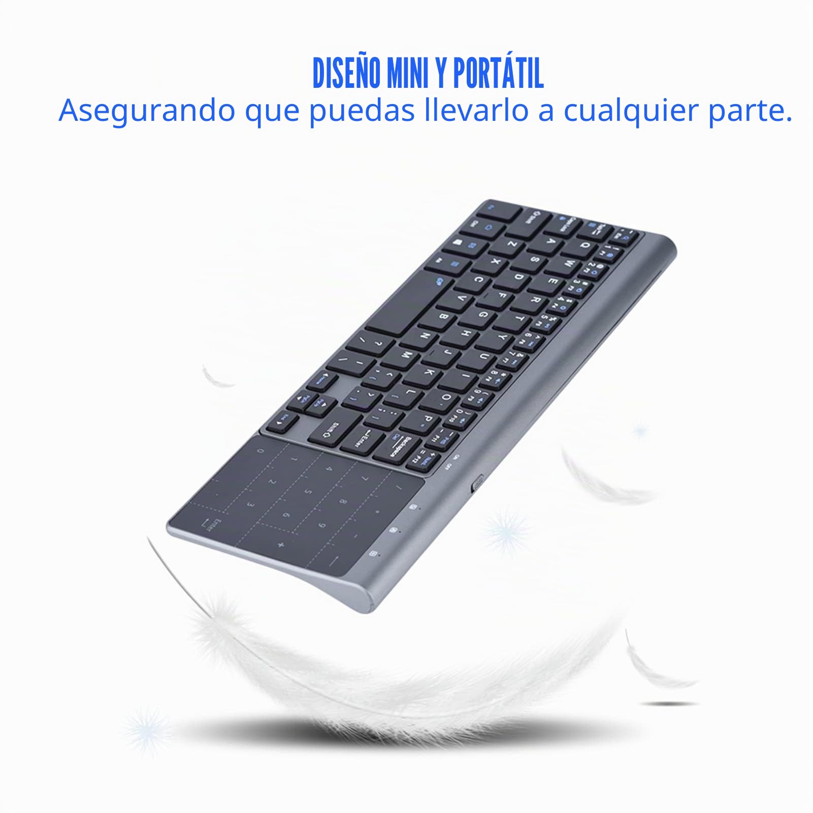 Vikye Teclado Inalámbrico de 2,4G, Mini Teclado Delgado Portátil Universal con Panel Táctil Sensible para PC/Notebook/TV Box