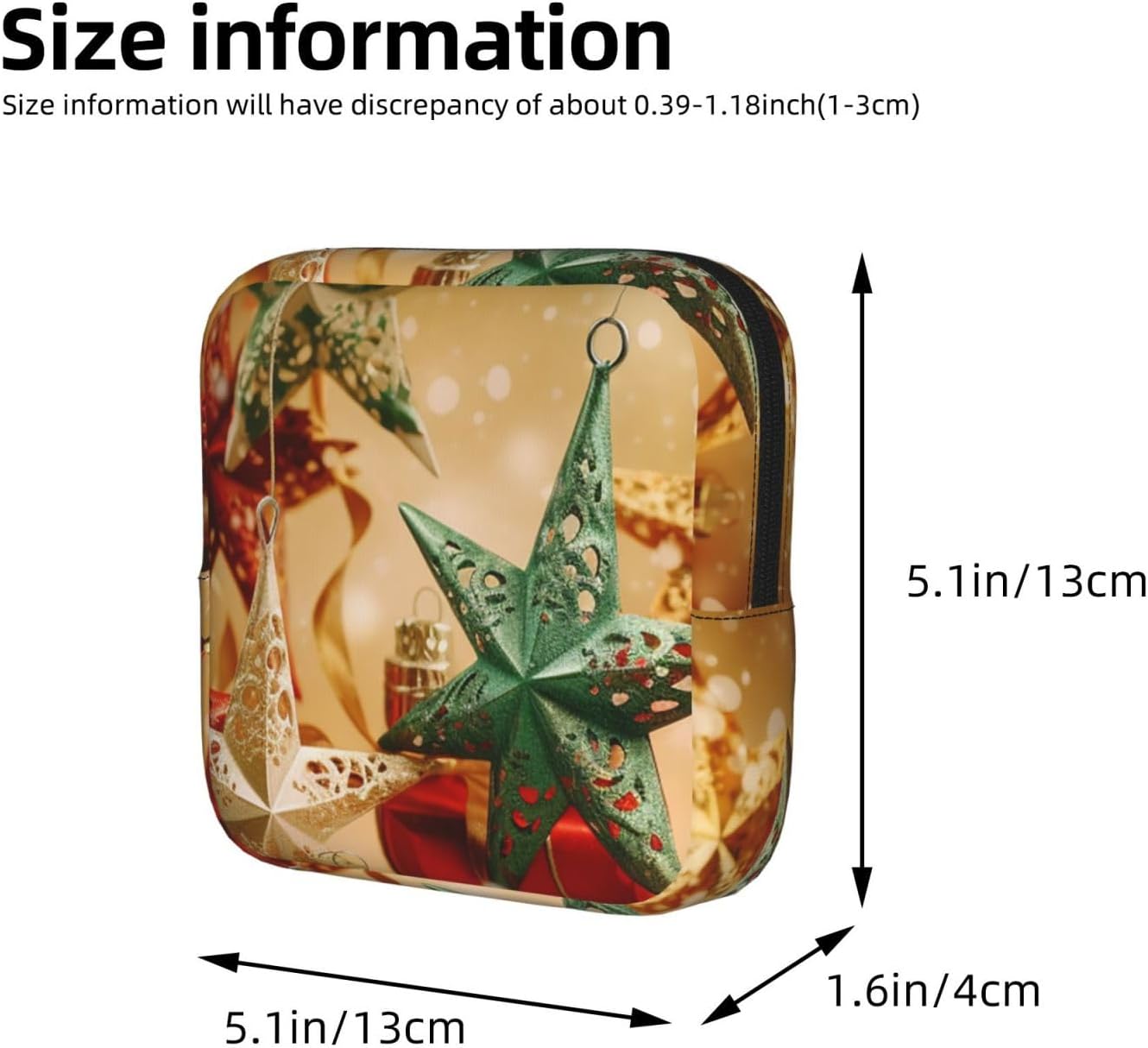 Women Period Bag Pouch For Girls Sanitary Napkin Storage Bag Portable Holiday Christmas Stars Period Pad Pouch Small Make Up Bags Tampon Holder For Purse Travel Daily Use image 2