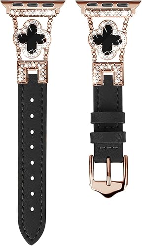 Miniatura 4 de Correa de cuero de lujo compatible con Apple Watch para mujer de 1.496 pulgadas, 1.575 pulgadas, 1.614 pulgadas, serie 8, SE, 7, 6, 5, 4, 3, 2, 1,