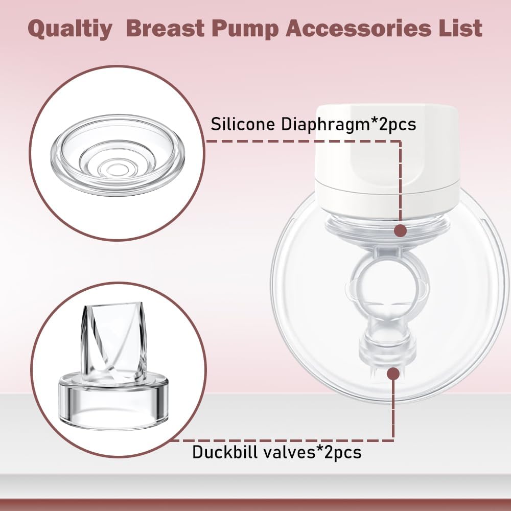 2pcs Duckbill Valves and 2pcs Silicone Diaphragm Compatible with Momcozy S12 Pro/S9 Pro Wearable Breast Pump Accessories,Mom Cozy Breast Pump Replacement Accessories