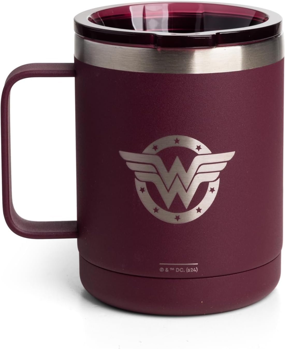 Smartshake DC COMICS Bohtal Insulated Coffee Mug 12 oz, Double Wall Vacuum Insulated Mug with Lid, Leakproof BPA-Free Stainless Steel Coffee Cup, Travel Mug for Hot & Cold Beverages (Wonder Women)