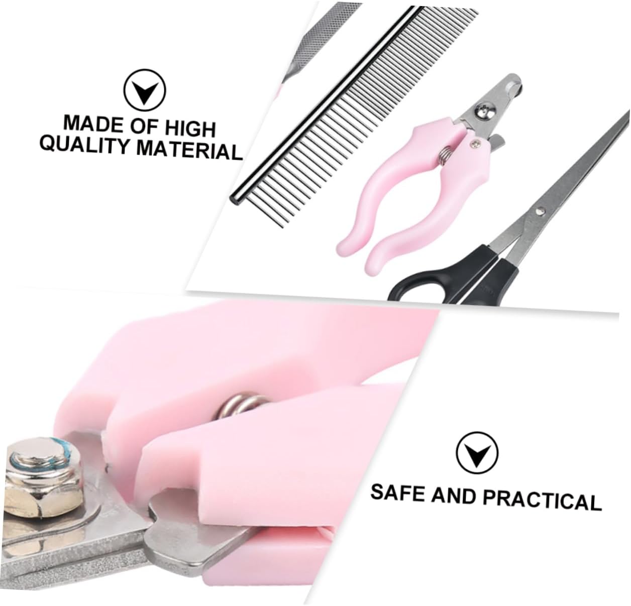 1Set Pet Hair Clipper Kit Portable Dog Cat Grooming Tool with Removable Cutter Heads Low Noise Electric Trimmer for Easy Pet Hair Cutting Rose Gold Color
