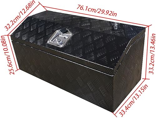 Miniatura 5 de Caja de herramientas de aluminio de 30 pulgadas para torno de remolque, caja de almacenamiento para cuatrimoto, camión, camioneta, caravana, 29.92