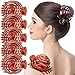 RC ROCHE ORNAMENT 6 Pcs Womens Spiral Dome Bun Maker Cover Round Clam Shell Stylish Spiral No Slip Grip Side Slide Beauty Accessory Hair Claw Clamp Clip, Large Brown