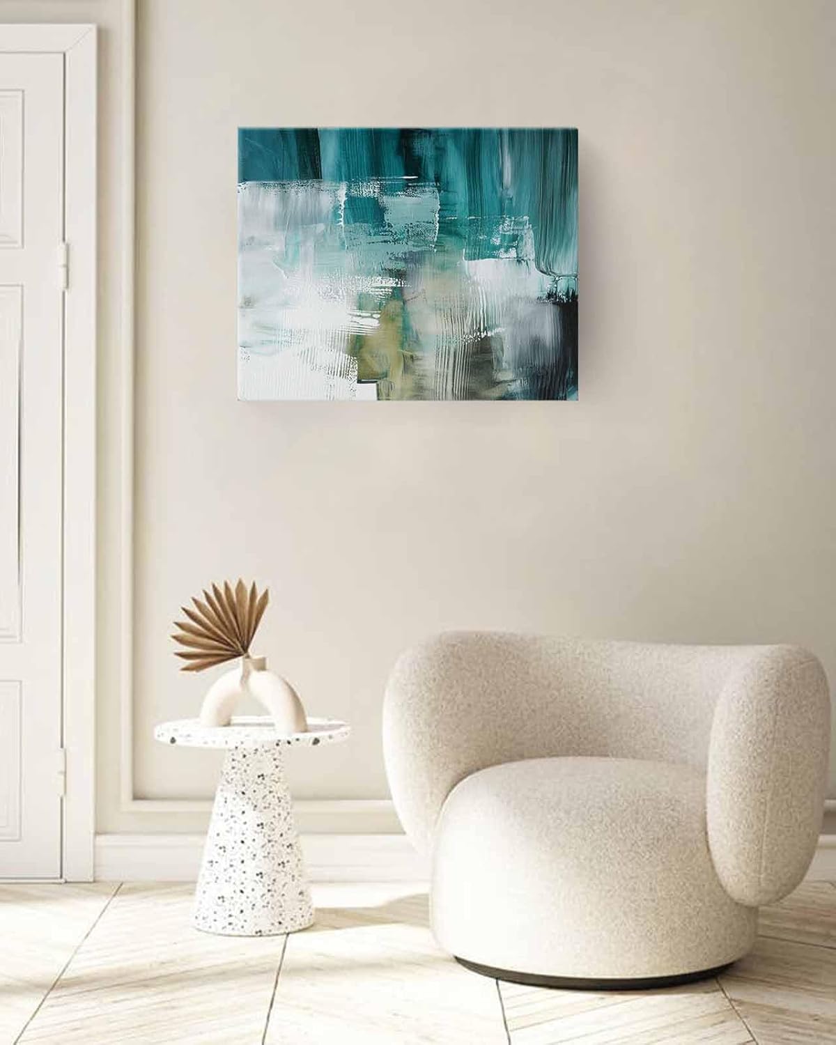 DIY Paint by Numbers for Adults Include Brushes and Acrylic Pigment, Modern Abstract Color Art Canvas Oil Painting with Inner Wooden Frame, Paint by Number Canvas 12"x16"