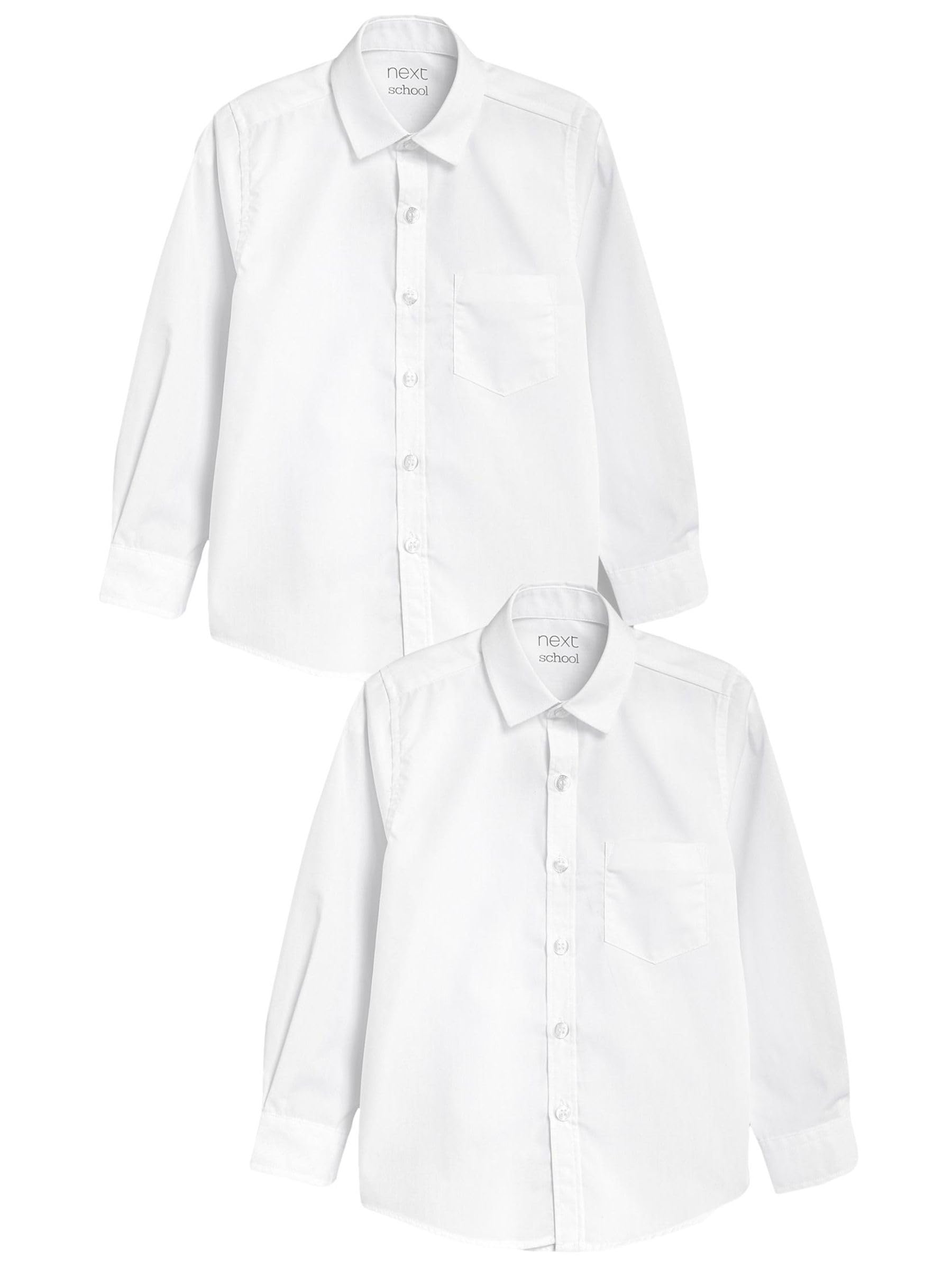 NEXT Niños Pack de 2 Camisas Escolares de Manga Larga de Corte Ajustado