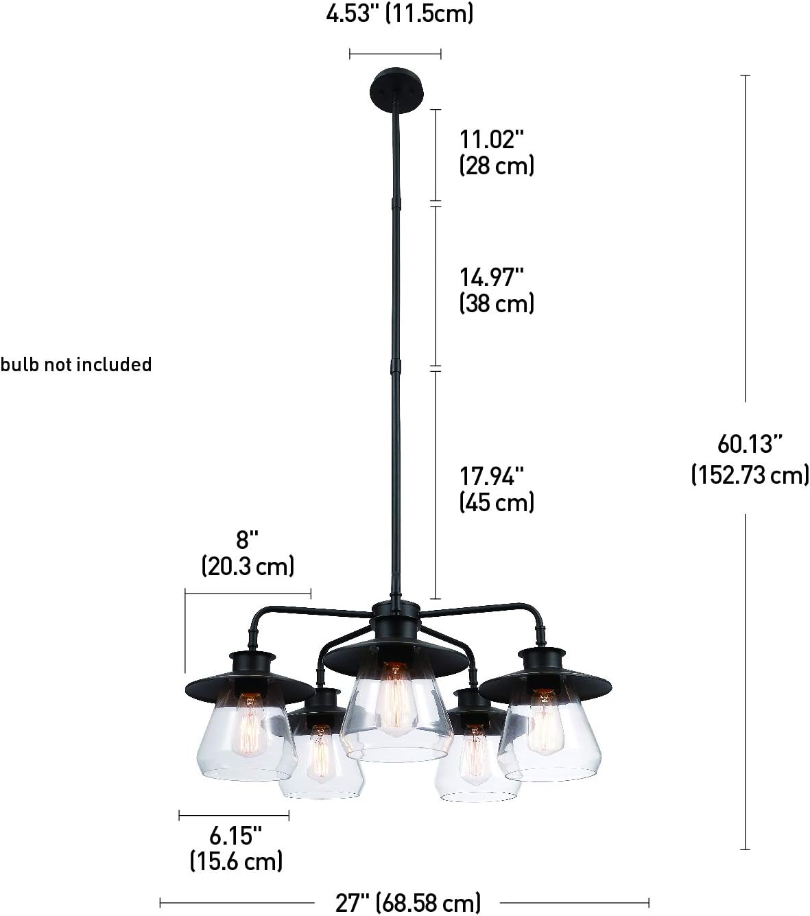 Bеѕt Cуbеr Dеаlѕ 🔥 Globe Electric 60471 Nate 5-Light Chandelier, Oil Rubbed Bronze, Clear Glass Shades