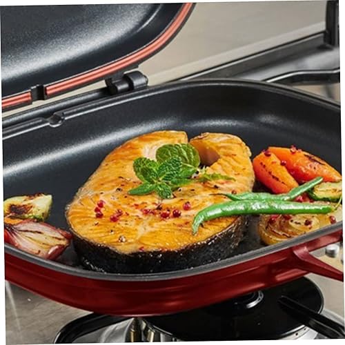 Miniatura 6 de Sartén antiadherente de doble cara portátil BBQ Grill Pan de aleación de aluminio Tortilla Pan Flip Pan 11.0 in Olla de doble cara