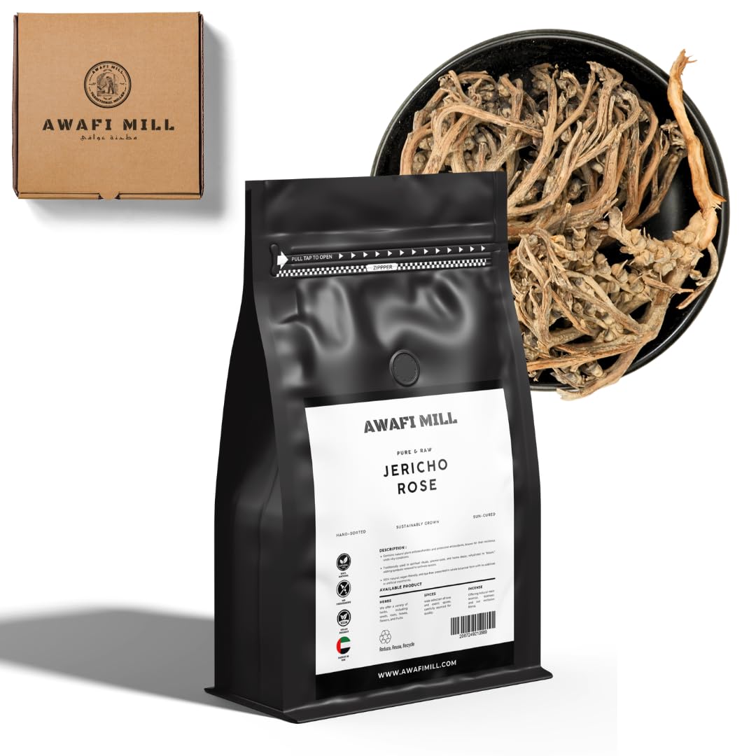 AWAFI MILL Dried Jericho Rose – Botanical Herb & Flower (Chajarat Mariam) | Unfurling Desert Bloom for Altar, Home Decor & Gifts - PACK OF 3 FLOWERS