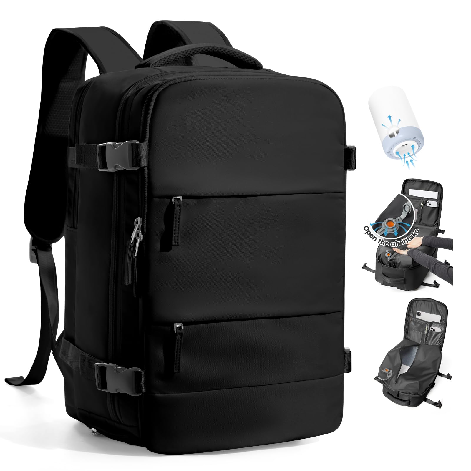 SZLX Zaino Ryanair 40x30x20 Sottovuoto Zaino da Viaggio 40x20x25 Bagaglio a Mano 40x30x20 Wizzair Donna Uomo Borsa da Cabina per Easyjet 45x36x20 Adatto a Laptop da 14 Pollici Impermeabile per Lavoro