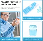Nolitoy Monthly Pill Organizer 31 Day Portable Medicine Box with Lid Plastic Case for Travel Home and Daily Medication Storage