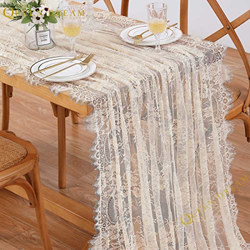 Queendream 1P IVORY LACE TABLECLOTH Ivory Lace Tablecloth: 60X120 Inch thumb #6