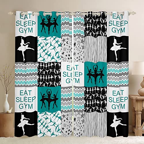 Cortinas de balé para meninas, cortinas de balé blackout para dança, cortinas de janela onduladas li