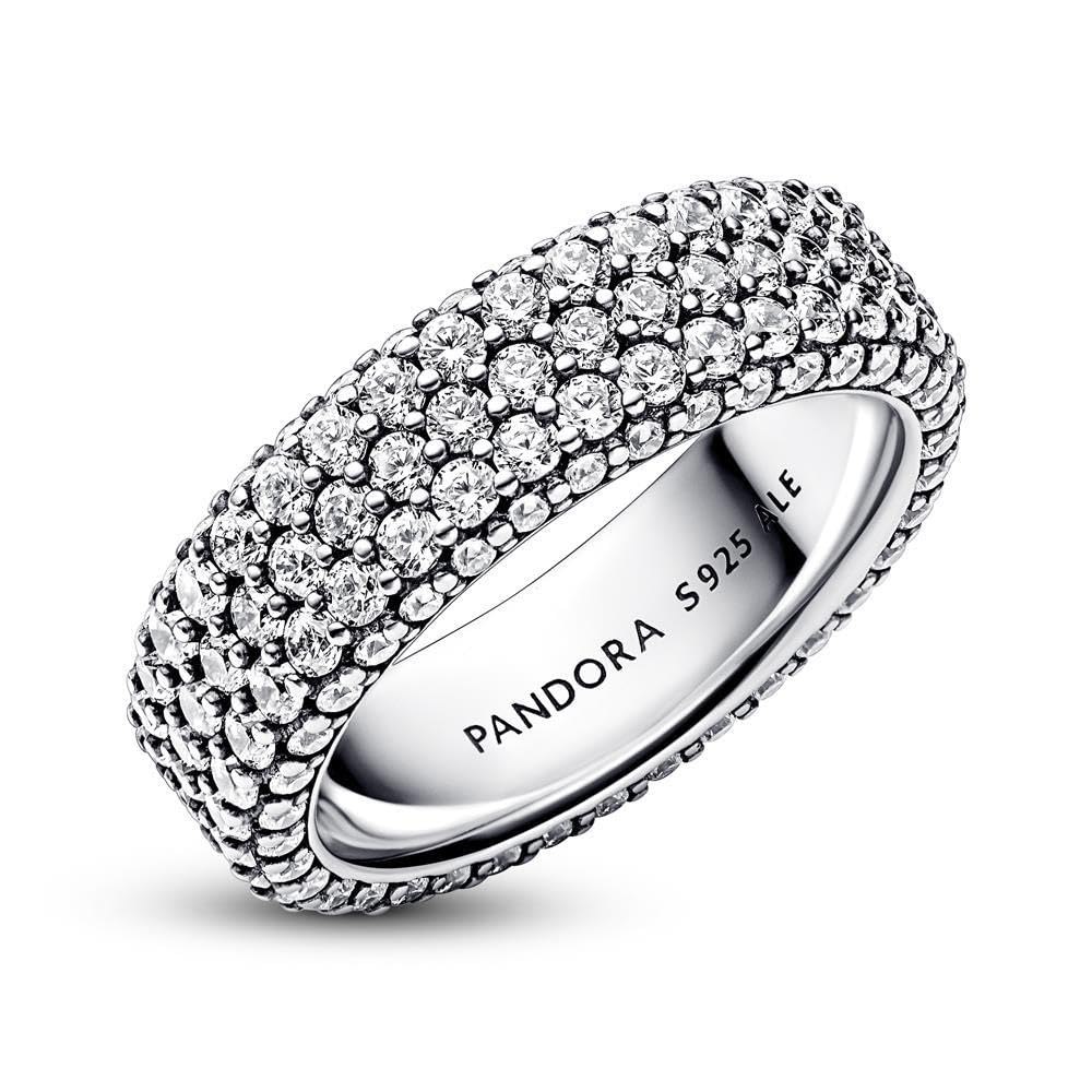 Pandora Timeless - Anello Pavè fascia tripla, in argento sterling, con pietre di zirconia cubica incolori