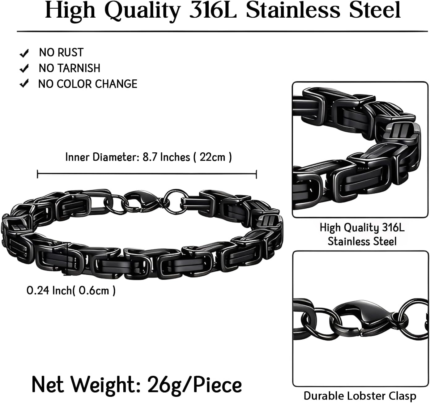 To My Son Bracelet From Mom And Dad, Stainless Steel With Black Finish Bracelet - Mom to Son Gift for Birthday Christmas Valentine Graduation, Unique Present Bangle Wristband
