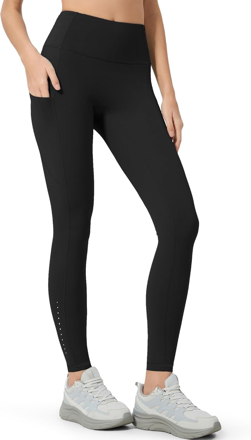 AOPREL High Waisted Yoga Pants with Pockets – Tummy Control Compression Leggings for Women, Running, Gym, Lounge