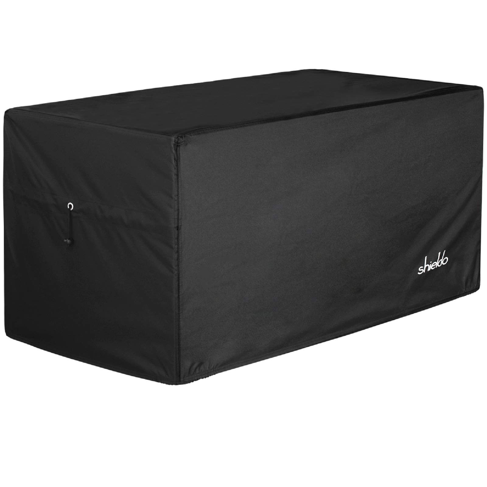 Shieldo Heavy Duty 600D Polyester Oxford Deck Box Cover, 100% Waterproof, Windproof, Universal Size 62" L x 25" W x 28" H, Black