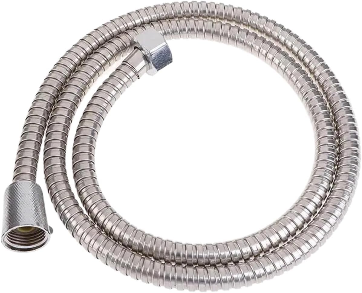 Gkirqvpe Chrome Shower Hose, Stainless Steel Flexible Shower Hose 1.2/1.5M