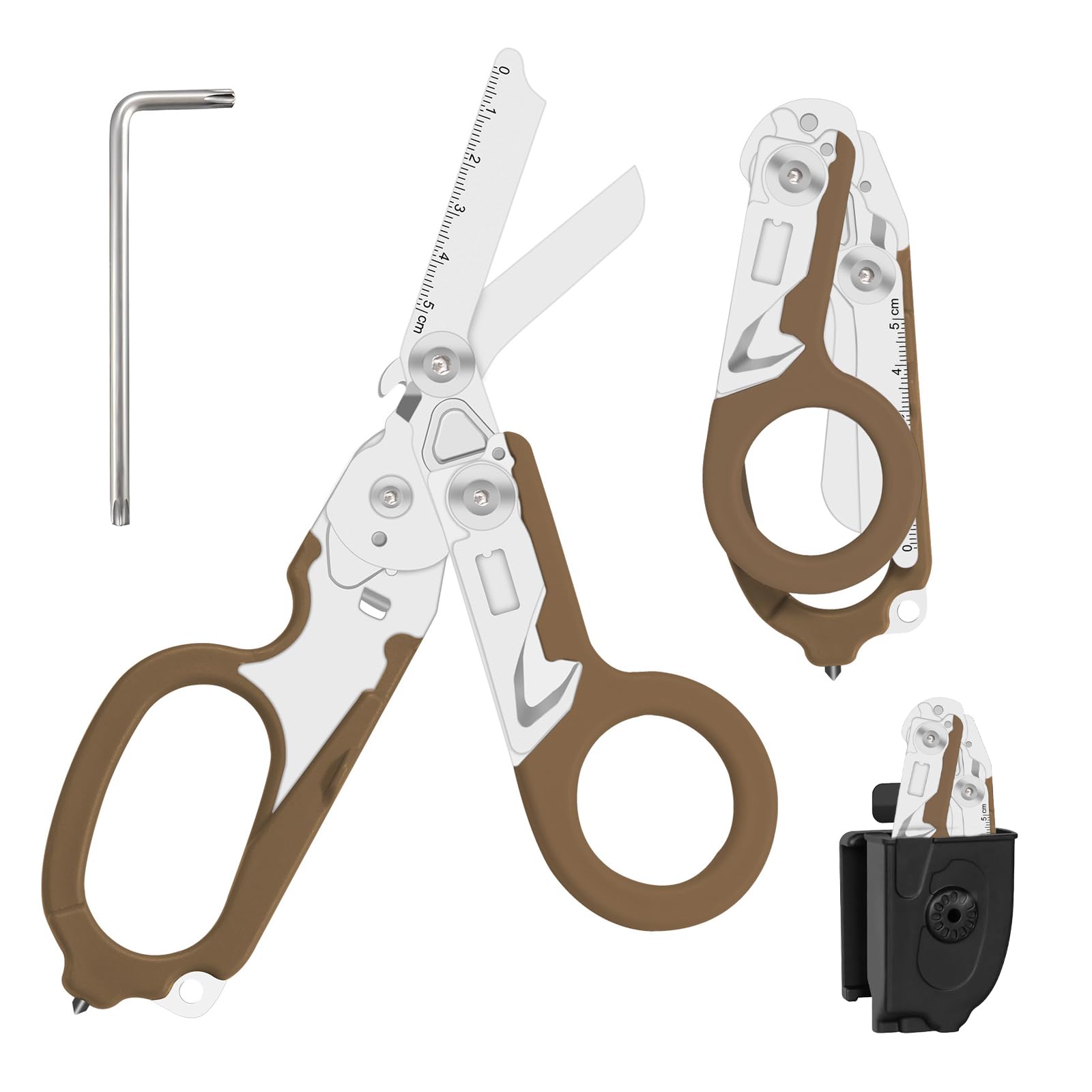 Ziyero 6 in 1 Raptor Response Emergency Shears, Tough Cut Scissors, Multi Tool Pliers Shears