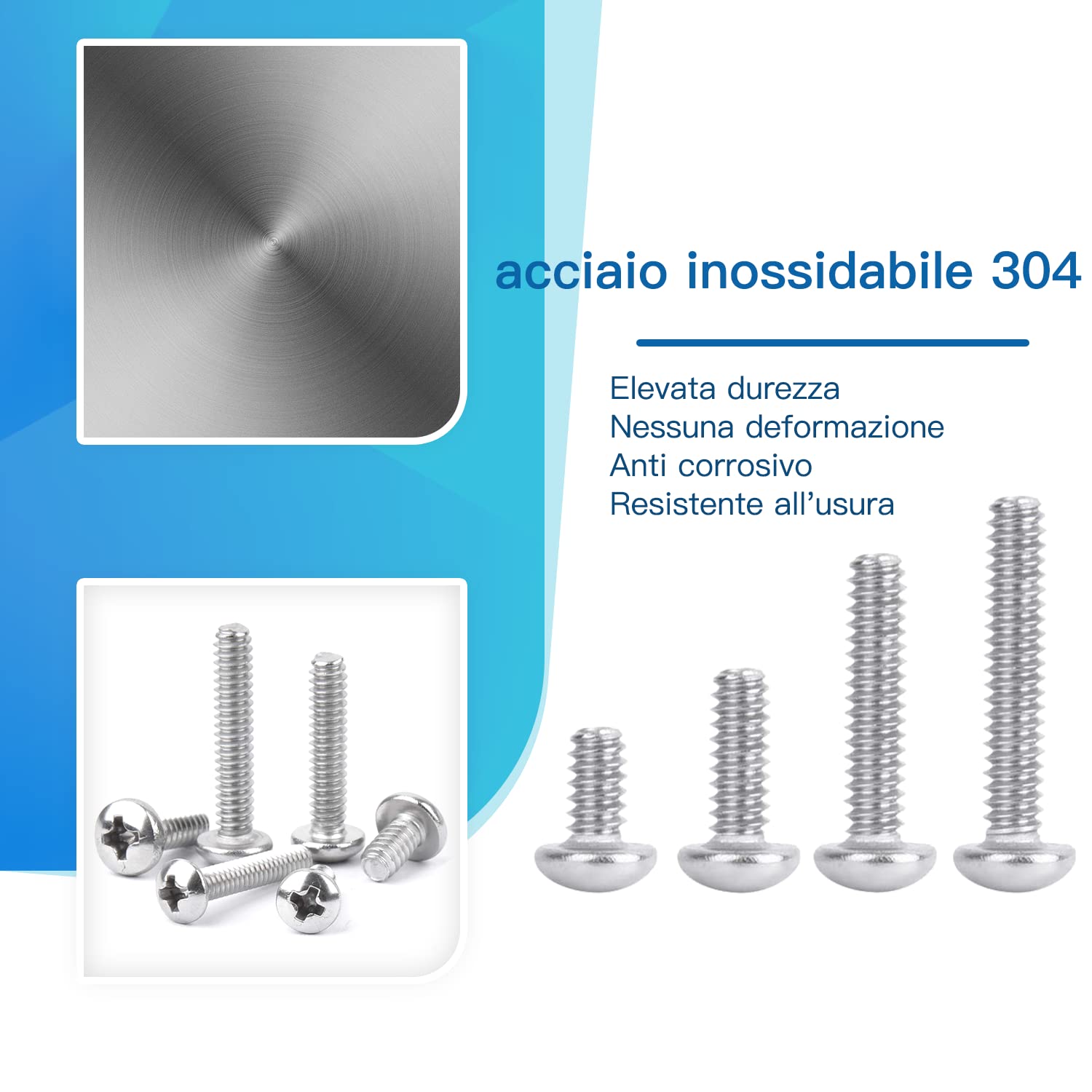 Set 1110 Pezzi Viti M3 Con Dadi E Rondelle - Testa Svasata A Croce In Acciaio Carbonio - Foto 6