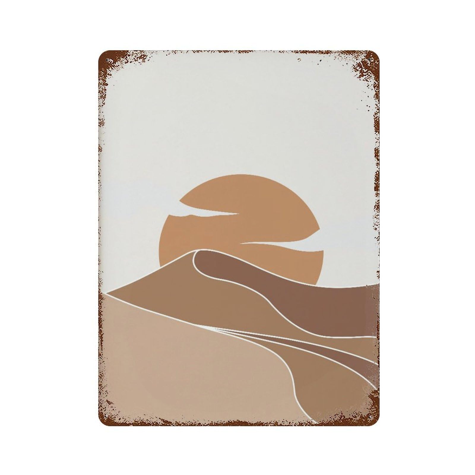 xiaoxiaoshen Minimalist Sunset Desert Boho Wall Decor Art Metal Tin Poster Modern Home Decor Art Home Bar Shop Decorations Vintage Sign 40x30cm