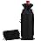 Shintop 10pcs Jute Wine Bags, 14 x 6 1/4 inches Hessian Wine Bottle Gift Bags with Drawstring for Party Halloween Festival Gift Favors (Black)
