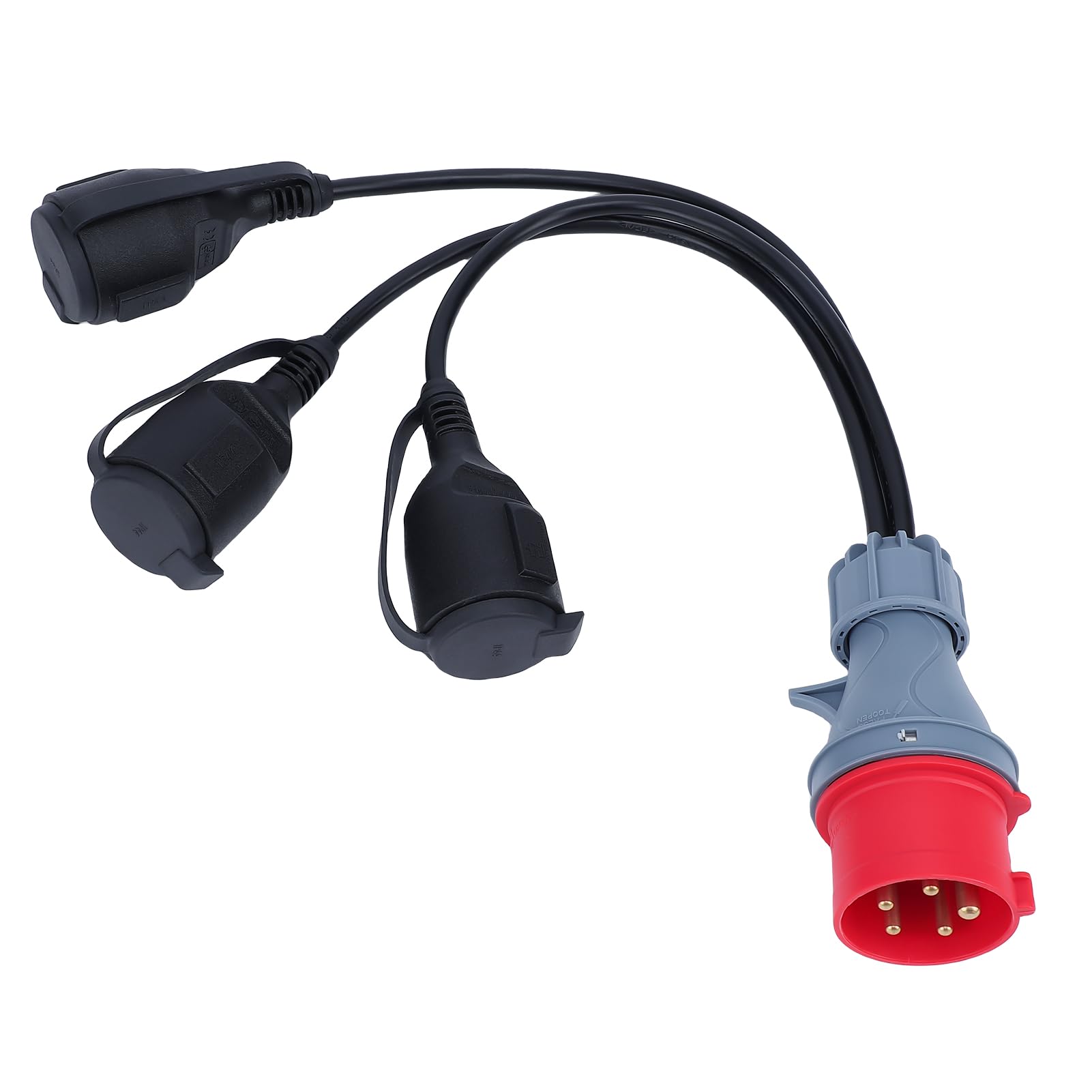 Adaptateur Camping Prise CEE Camping Car Monophasé vers Triphasée 5P 16A Coupleur 230V