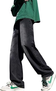 [YAYOKYA] ジーンズ メンズ ワイド デニムパンツ ウエストゴム 大きいサイズ ズボン ゆったり ルーズ サルエルパンツ リラックスパンツ ガウチョパンツ カジュアル シンプル オシャレ オールシーズン 春 夏 秋 冬