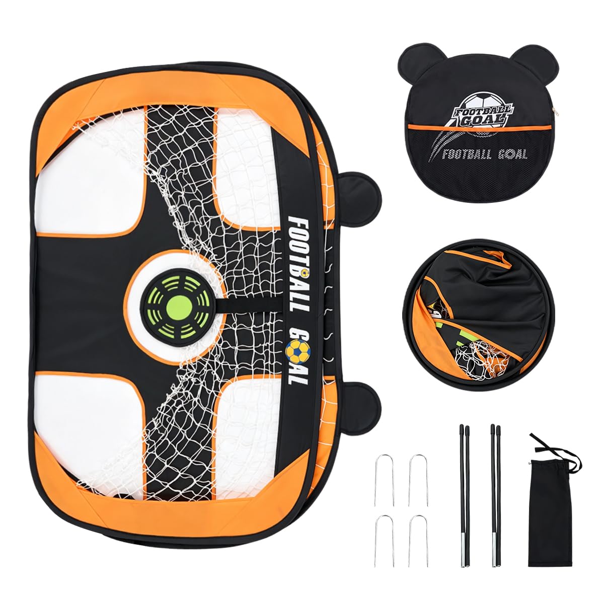 2er Fußballtor Kinder Set 3 in 1 Faltbar Fußball Tore