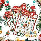 Juego De Bingo: Cartones De Bingo, Serie De | Tarjetas Navideñas Diversión Familiar Juego De Actividades Interactivas Para Fiestas Kit De Tarjetas Navideñas Para 24 Jugadores Para Viajes En Int