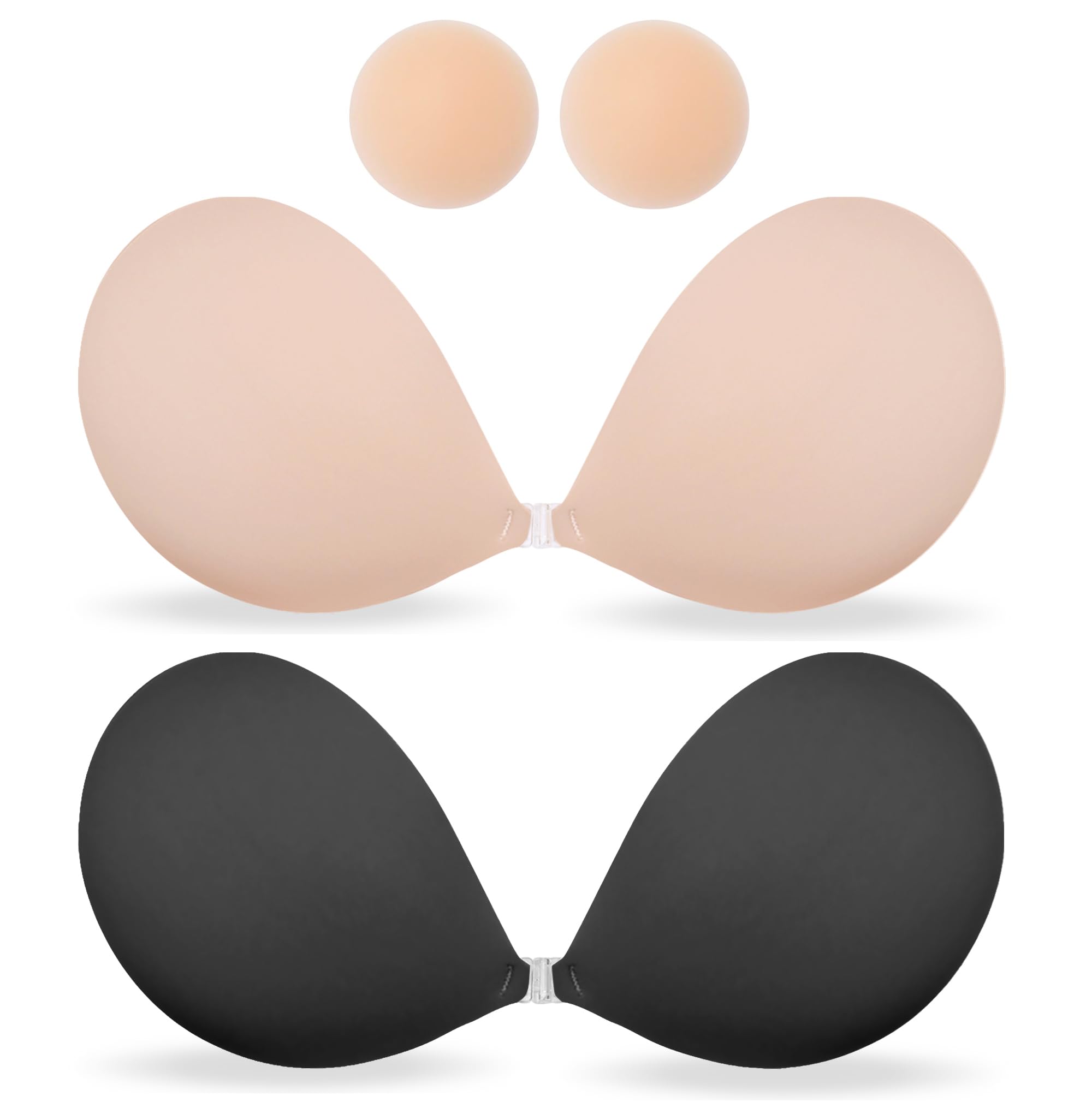 MITALOO Adhesive Bra Sticky Strapless Invisible Push up Bras Silicone Backless Nipple Cover for Women