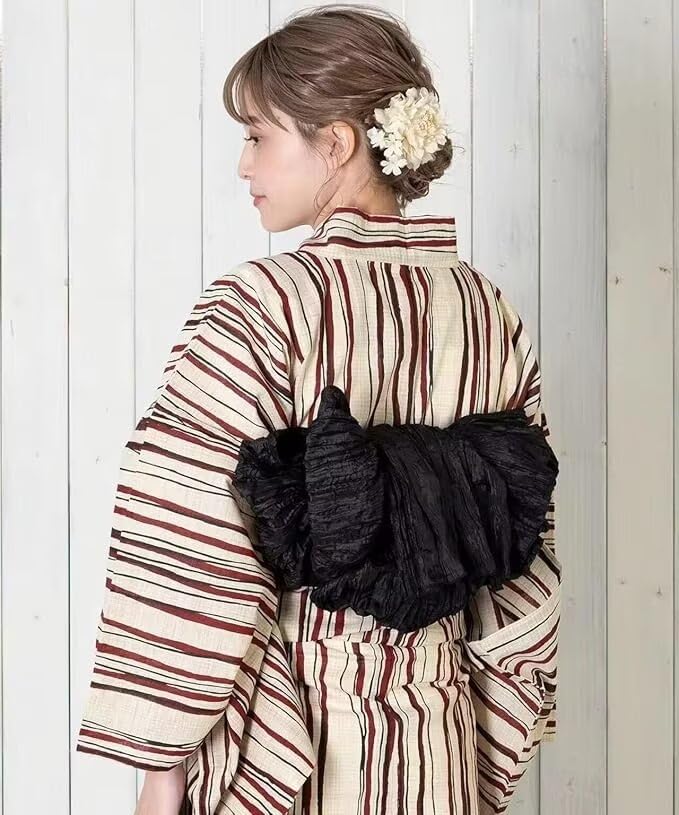 Women Japanese Kimono Obi Belt Yukata Robe Cute Floral Bow Heko Sash Waistband for Traditional Outfits Accessories4