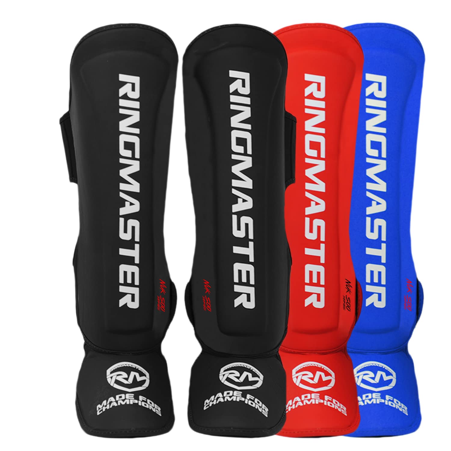 RingMaster Nuksoo Series Shin Pads Instep Guard Foot Protector Kickboxing Muay Thai Training Sparring (Large, Black) โ image 1