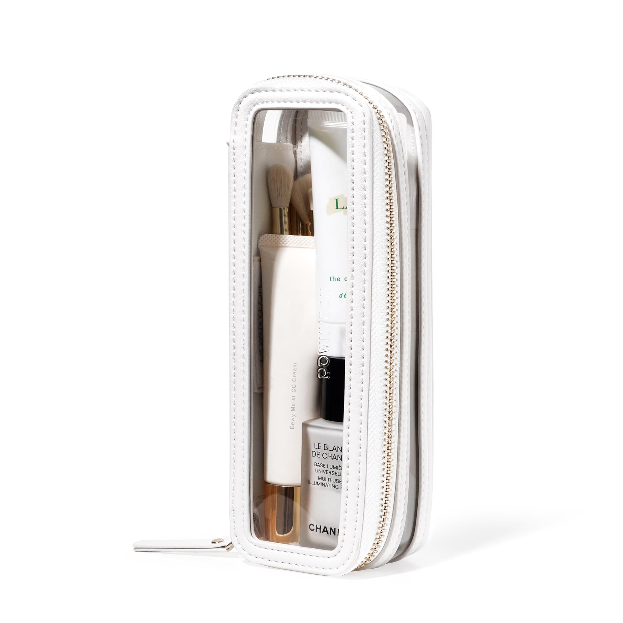 ROWNYEON Small Waterproof Toiletry Organizer Train Case, CLear Travel Makeup Bag for Women，Transparent Cosmetic Bag，Portable Makeup Case Organizer (