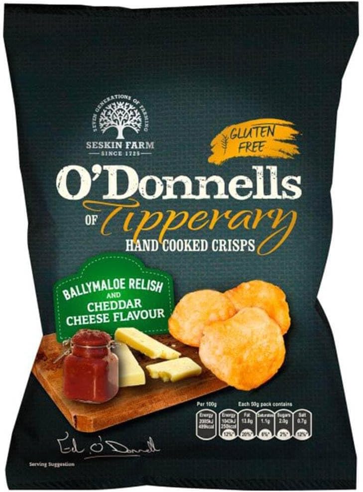 Ballymaloe Relish and Cheddar Cheese Flavour Hand Cooked Crisps (7 X 47.5g)