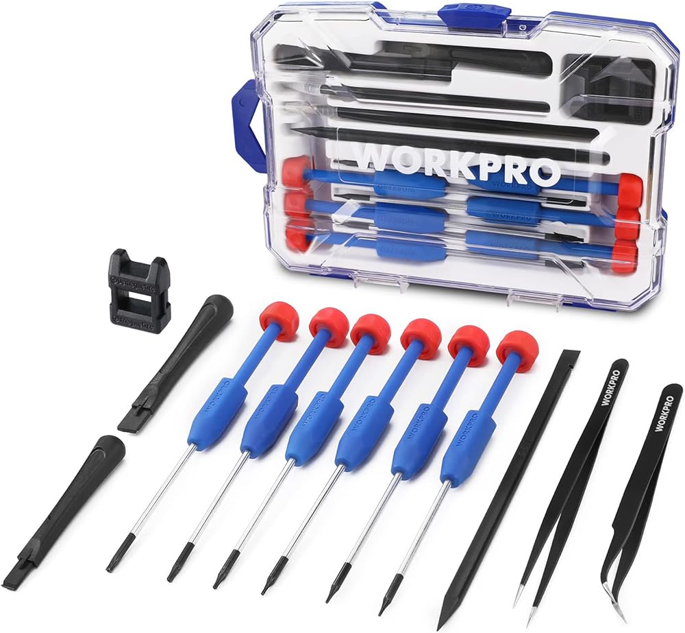Workpro WP200531 Hassas Tornavida Seti, 12 Parça, CR-V Çelik, Torx, Magnetize Aparatlı, Elektronik Onarım