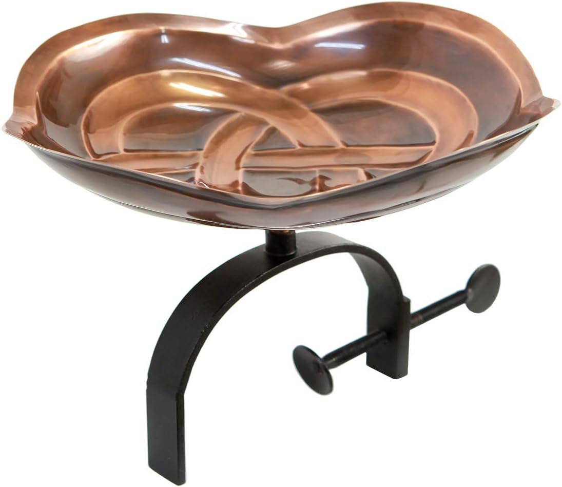 Achla Designs BB-11-OR Dara Bracket Railing Mount Birdbath, Copper, Black