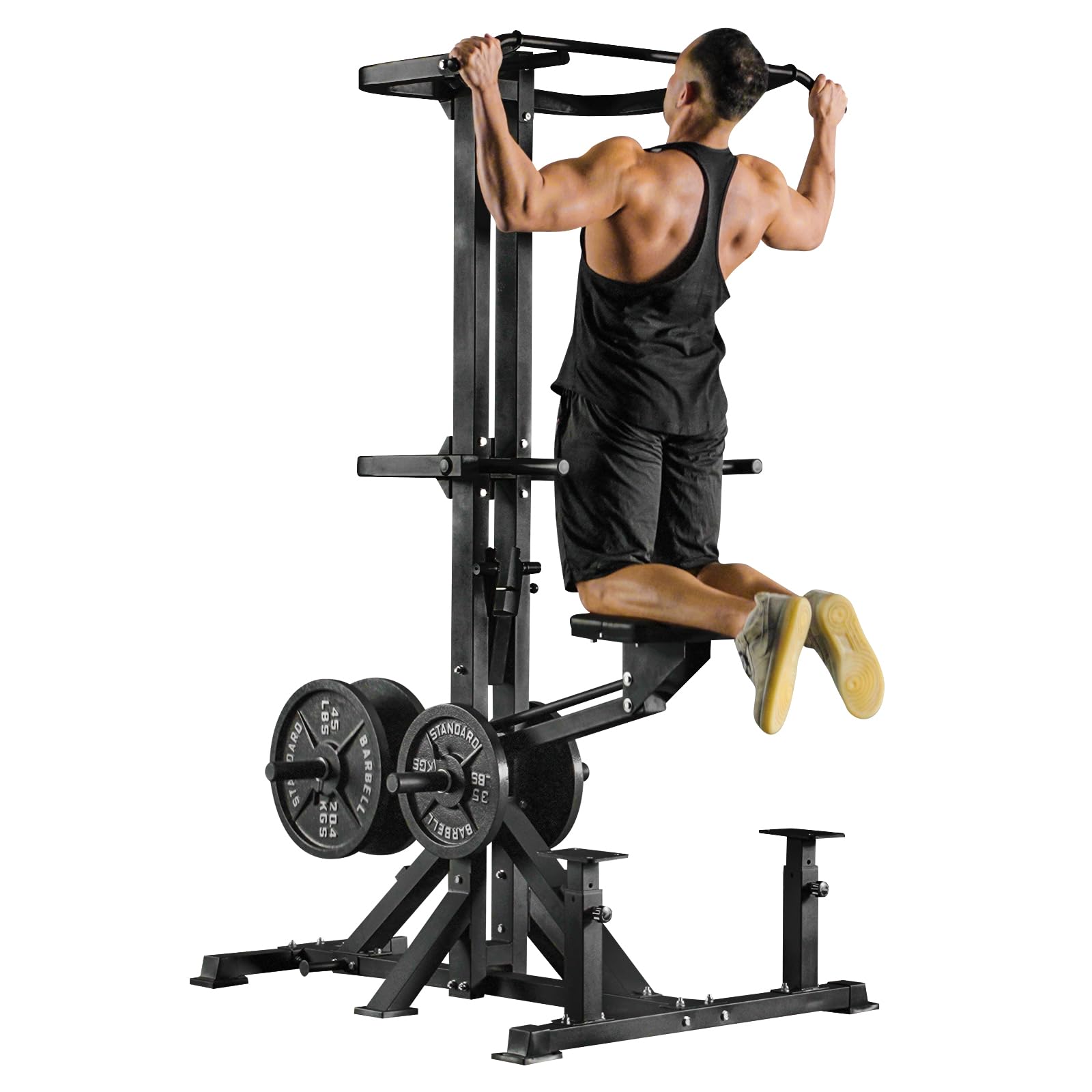Assisted Pull Up Machine, GMWD 600LBS Leverage Assisted Chin and Dip Machine, 4 in 1 Plate Loaded Gym Equipment, Pull Up Machine with 1:1 Counterweight System & Band Peg for Home Gym