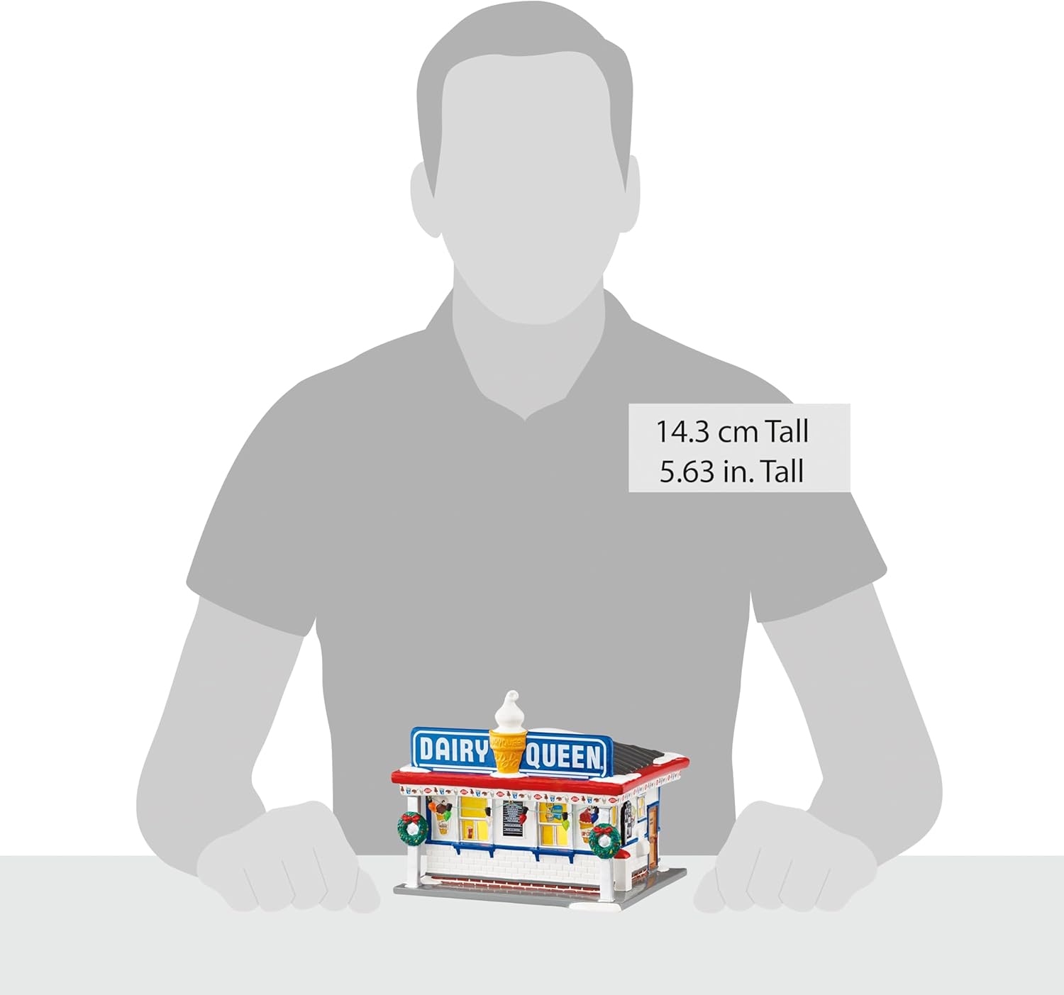 Department 56 Original Snow Village Dairy Queen Ice Cream Shop Lit Building, 5.63 Inch, Multicolor